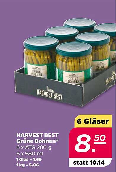 HARVEST BEST Grüne Bohnen 6 x ATG 280 g