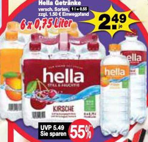 Hella Getränke 6 x 0,75 Liter - Verschiedene Sorten