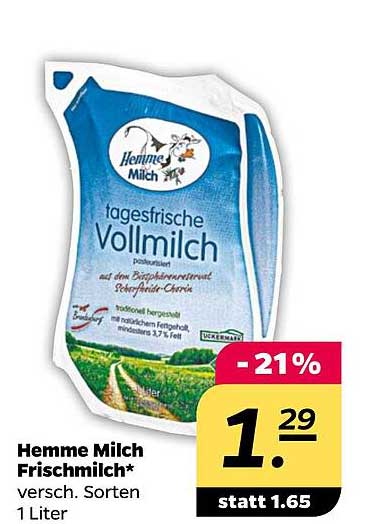 Hemme Milch Frischmilch 1 Liter