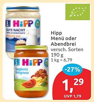Hipp Menü oder Abendbrei - 190 g