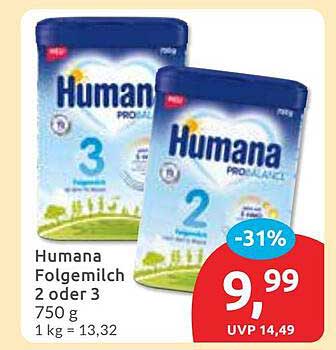 Humana Folgemilch 2 oder 3 - 750 g