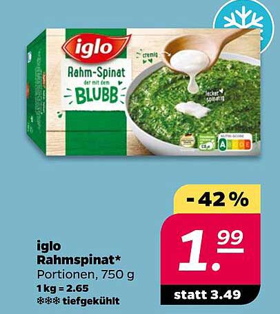 iglo Rahmspinat, 750 g - der cremige Genuss