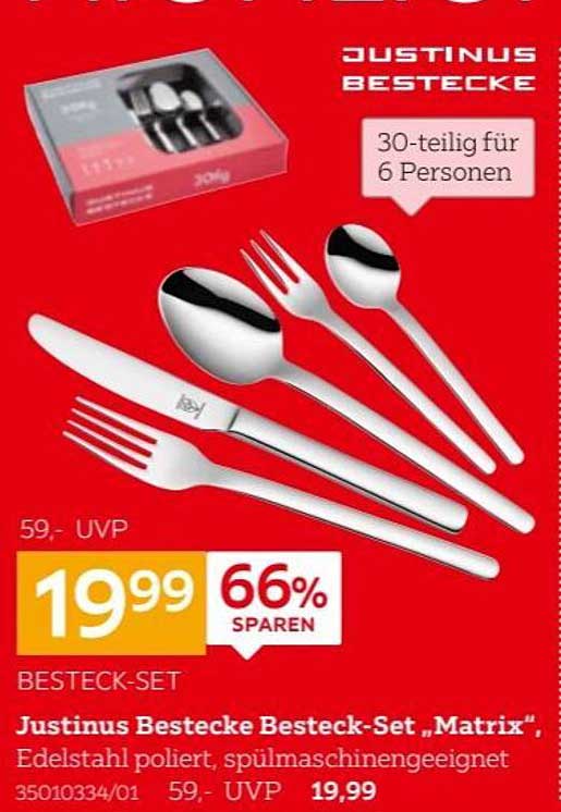 Justinus Bestecke Besteck-Set „Matrix“, 30-teilig für 6 Personen