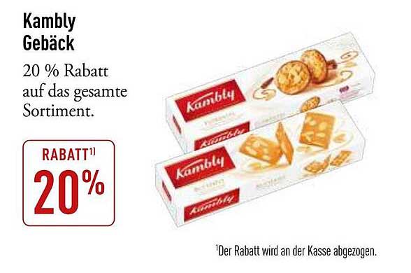Kambly Gebäck - 20 % Rabatt auf das gesamte Sortiment