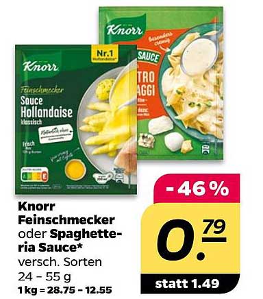 Knorr Feinschmecker oder Spaghettisauce - verschiedene Sorten
