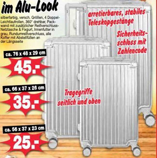 Koffer im Alu-Look – Perfekt für Reisen