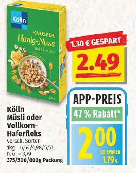 Kölln Knusper Honig-Nuss Hafer-Müsli 500g