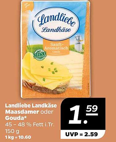 Landliebe Landkäse Maasdammer oder Gouda 150 g