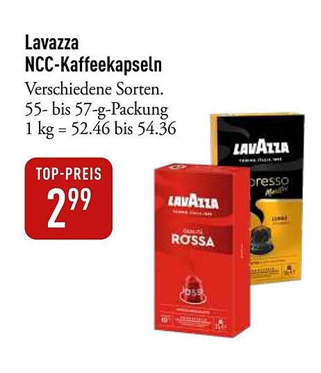 Lavazza NCC-Kaffeekapseln - Verschiedene Sorten
