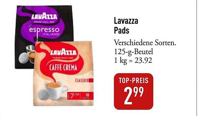 Lavazza Pads - Verschiedene Sorten