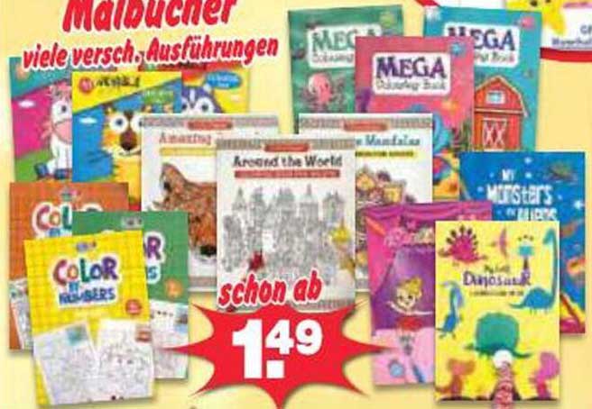 Malbücher - viele verschiedene Ausführungen