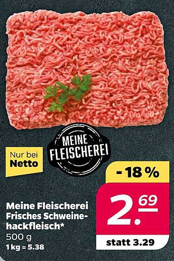 Meine Fleischerei Frisches Schweinehackfleisch* 500 g