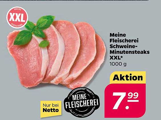 Meine Fleischerei Schweine-Minutensteaks XXL* 1000 g