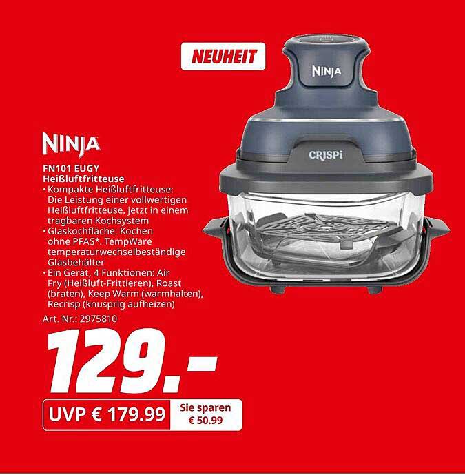Ninja FN101 EUGY Heißluftfritteuse