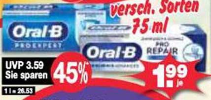 Oral-B Zahncreme Pro Repair 75 ml - 45% Rabatt!