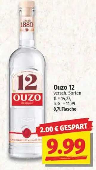 Ouzo 12 – 0,7l Flasche zum Sonderpreis
