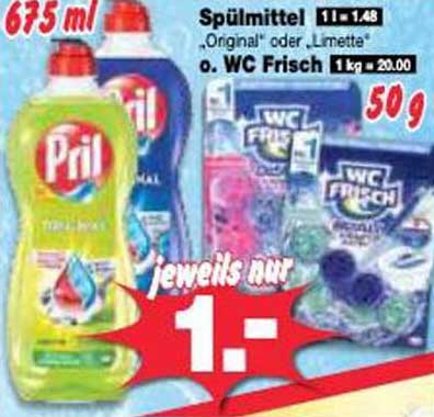 Pril Spülmittel "Original" oder "Limette" - jeweils nur 1,- Euro