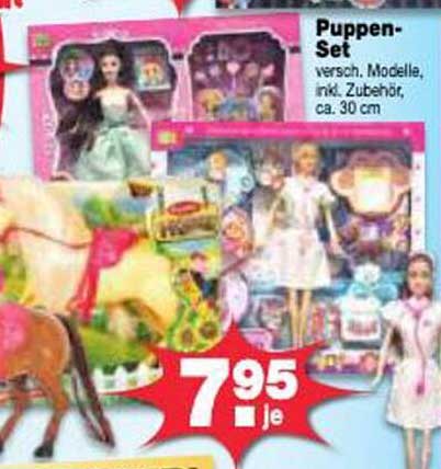 Puppen-Set – verschiedene Modelle, inkl. Zubehör, ca. 30 cm