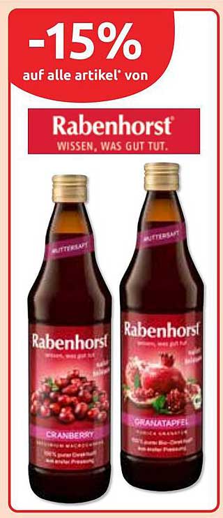Rabenhorst Direktsäfte - 15% Rabatt auf alle Artikel