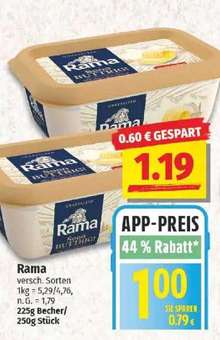 Rama Butter 225g Becher - Verschiedene Sorten