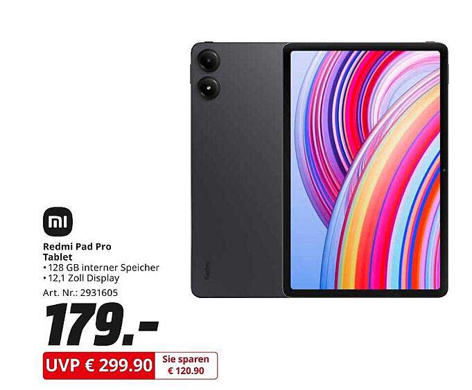 Redmi Pad Pro Tablet - 128 GB interner Speicher & 12,1 Zoll Display