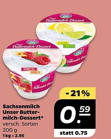Sachsenmilch Unser Buttermilch-Dessert 200 g, verschiedene Sorten