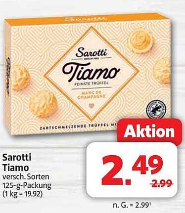 Sarotti Tiamo feine Trüffel, 125-g-Packung