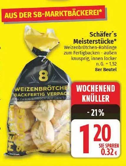 Schäfer's Meisterstücke Weizenbrötchen-Rohlinge