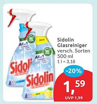 Sidolin Glasreiniger versch. Sorten 500 ml