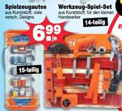 Spielzeugautos und Werkzeug-Spiel-Set zum Aktionspreis