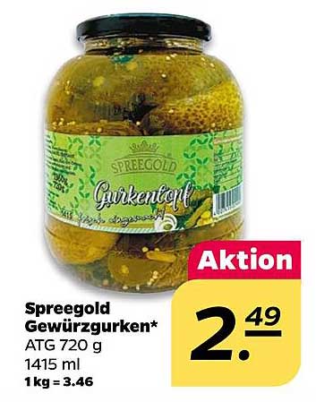 Spreegold Gewürzgurken* ATG 720 g 1415 ml
