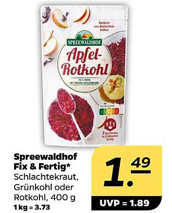 Spreewaldhof Fix & Fertig Apfel-Rotkohl, 400 g