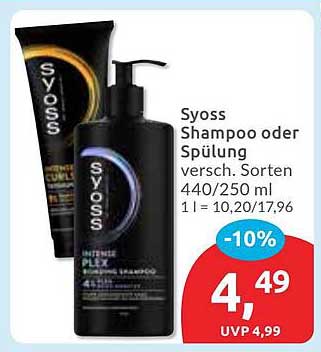Syoss Shampoo oder Spülung 440/250 ml - 10% Rabatt auf UVP