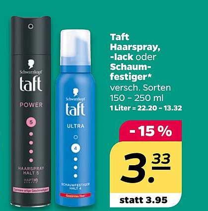 Taft Haarspray, -lack oder Schaumfestiger