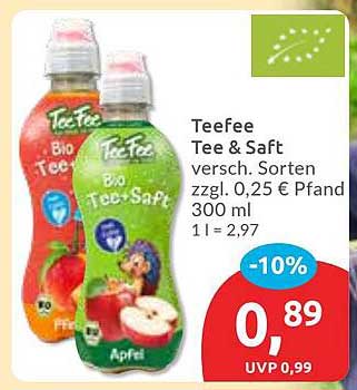 TeeFee Bio Tee & Saft - verschiedene Sorten 300 ml