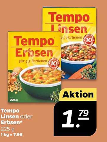 Tempo Linsen oder Erbsen 225 g