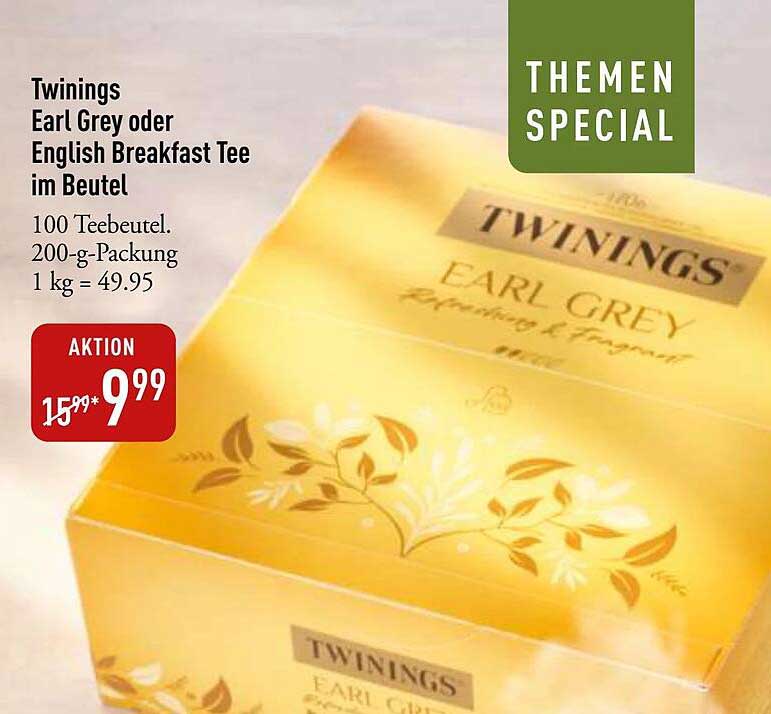 Twinings Earl Grey oder English Breakfast Tee im Beutel