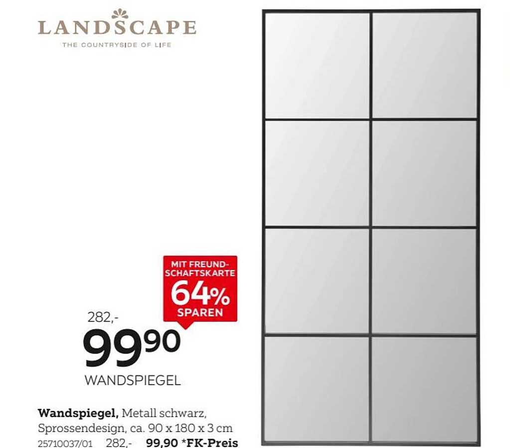 WANDSPIEGEL LANDSCAPE mit Freundschaftskarte