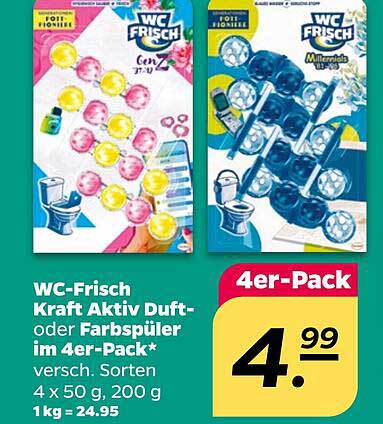 WC-Frisch Kraft Aktiv Duft- oder Farbsümler im 4er-Pack