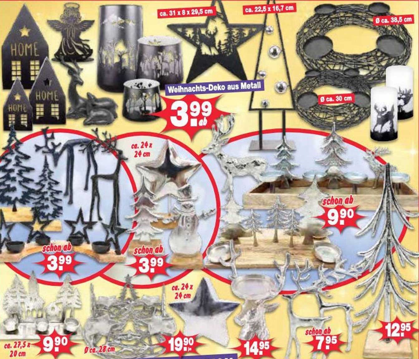 Weihnachts-Deko aus Metall - ab 3,99 €