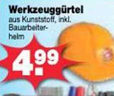 Werkzeuggürtel aus Kunststoff, inkl. Bauarbeiter-Helm