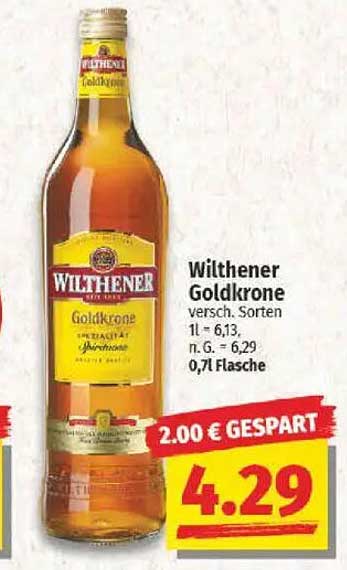 Wilthener Goldkrone verschiedene Sorten 0,7 l für nur 4,29 €