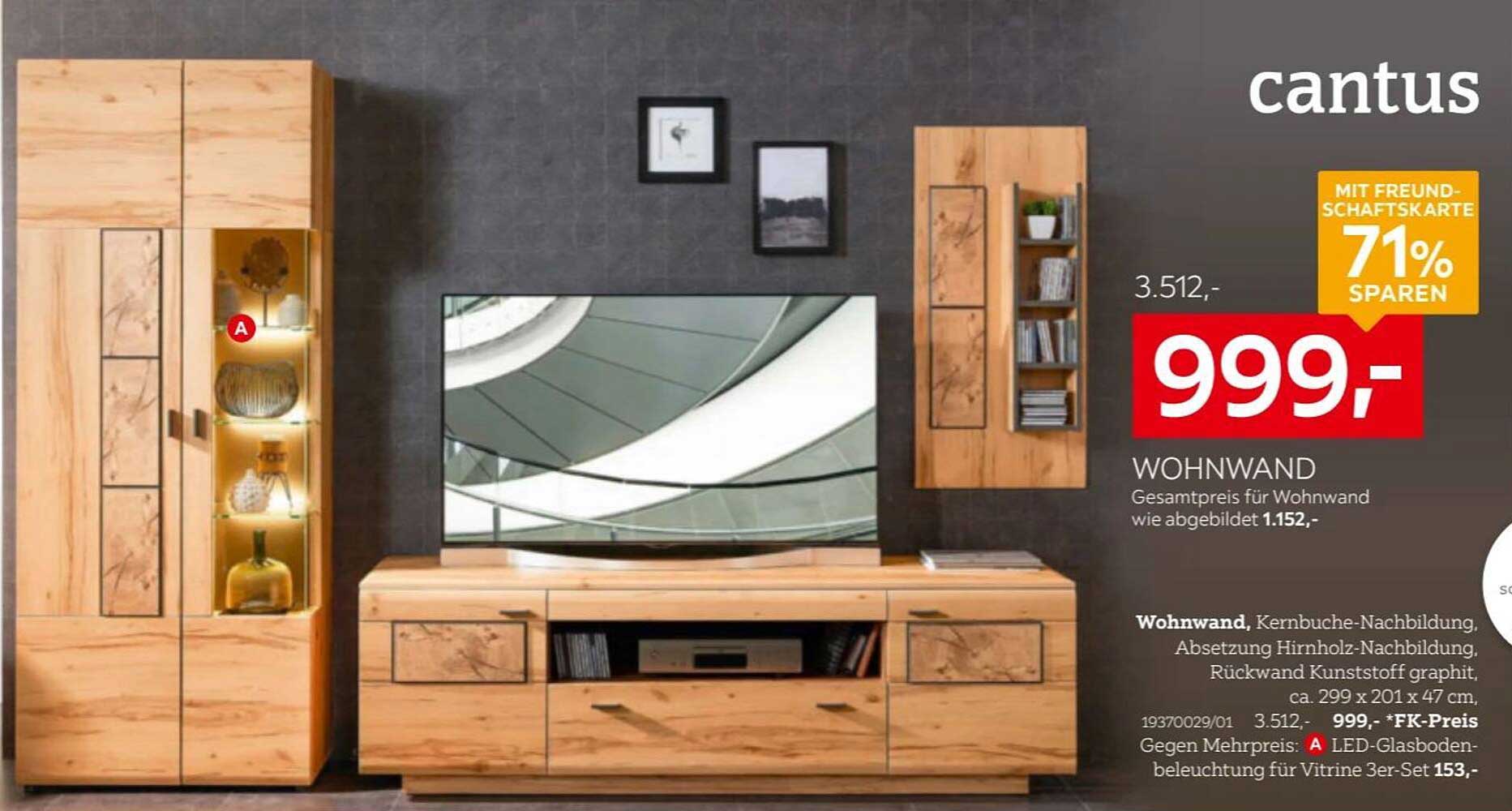 Wohnwand cantus - Gesamtpreis 999,- Euro