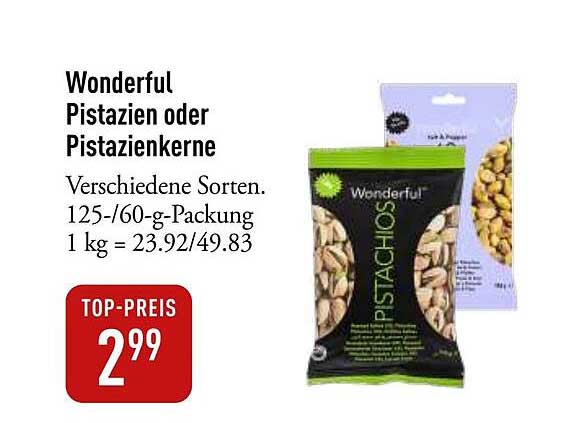Wonderful Pistazien oder Pistazienkerne