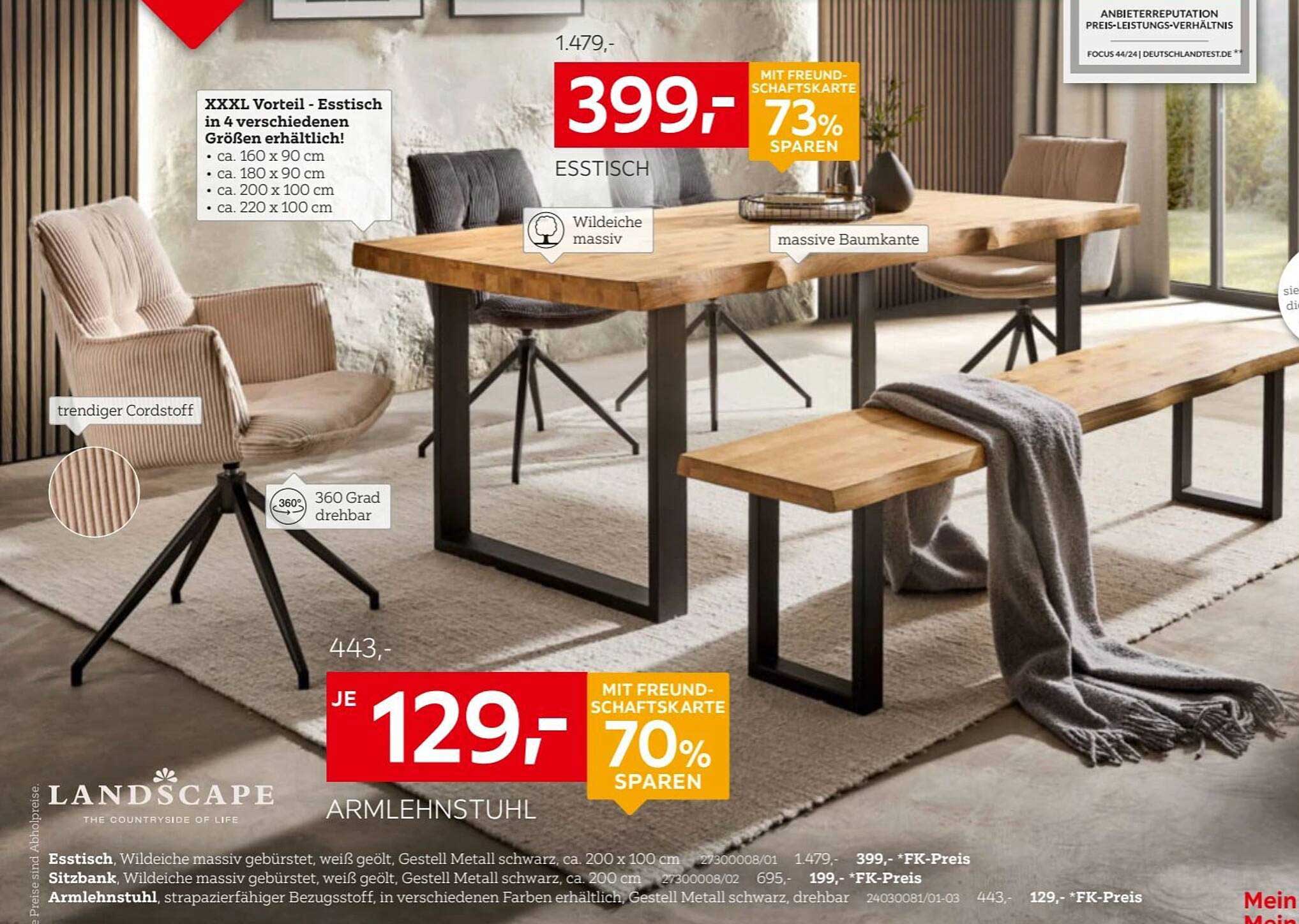 XXXL Vorteil - Ess Tisch in 4 verschiedenen Größen erhältlich!