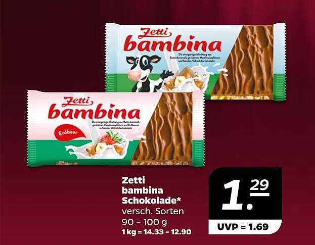 Zetti bambina Schokolade - verschiedene Sorten