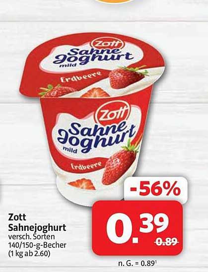 Zott Sahnejoghurt – Verschiedene Sorten 140/150 g