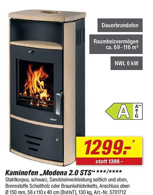 Wunderschne Kaminofen Modena 20 Ebenbild