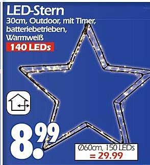 Verwunderlich Led Stern Batteriebetrieben Mit Timer Ebenbild