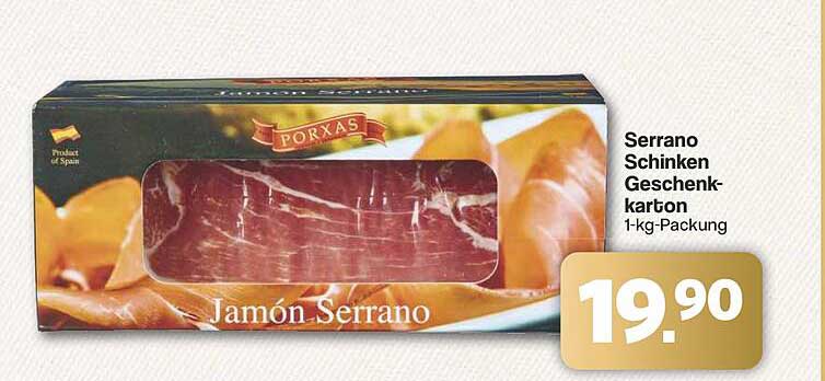 Serrano Schinken Geschenkarton 1-kg-Packung
